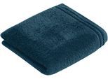Badetuch VOSSEN "Calypso Feeling", blau (poseidon), B:60cm L:110cm, Walkfrottee, Obermaterial: 100% Baumwolle, Handtücher, Badetuch, mit schmaler Bordüre, aus 100% hochwerter Baumwolle, Vegan, einfarbig