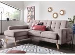 Ecksofa EXXPO - SOFA FASHION "Nappa, kompakt und komfortabel, bequem, zeitloses Design, L-Form", grau (taupe), B:222cm H:87cm T:156cm, Samtvelours (100% Polyester);Webvelours (100% Polyester), Sofas, Ecksofa, tolle Detailverarbeitung, inkl. Bettfunktion und Bettkasten