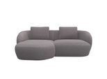 Wohnlandschaft FLEXLUX "Torino, rund, L-Form, Sofa-Ecke mit Recamiere, Longchair-Sofa", braun (latte), B:217cm H:85cm T:146cm, 100% Polyester, Sofas, Wohnlandschaft, Modernes, organisches Sofa-Design, Kaltschaum, Wellenunterfederung