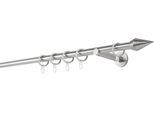 Gardinenstange MYDECO "20mm Point Wandträger 12 cm", silber (edelstahlfarben), L:390cm, Gardinenstangen, Gardinenstange