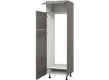 Kühlumbauschrank KOCHSTATION "KS-Trea SKG-195-145", grau (eichefarben grau), B:60cm H:195cm T:56cm, Schränke, Kühlumbauschrank, für integrierte Kühl-Gefrierkombi 145,0 cm, Breite 60 cm, Höhe 195 cm