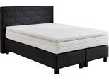 Boxspringbett, grau (charcoal), B:155cm L:210cm, Bezug: 100% Polyester, WESTFALIA SCHLAFKOMFORT, Komplettbetten, Boxspringbett, wahlweise mit Topper