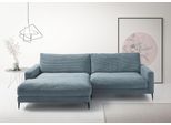 Ecksofa HOME AFFAIRE "Downtown, B/T/H: 272/190/84 cm L-Form", blau (petrol), B:272cm H:84cm T:190cm, 88% Polyester, 12% Polyacryl, Sofas, Ecksofa, weicher Sitzkomfort auch in Cord und Bouclé, incl. Zierkissen