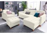 Ecksofa EXXPO - SOFA FASHION "Elio, kompakt, bequem & zeitloses Design, Breite 217cm, L-Form", weiß (alpine weiß), B:217cm H:84cm T:157cm, Luxus-Kunstleder;NaturLEDER (echtes Rindsleder) in Sitz und Rücken. Korpus in passendem Kunstleder SOFTLUX bezogen, Sofas, Ecksofa, wahlweise mit Bettfunktion