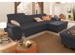 Ecksofa HOME AFFAIRE "Lyla fester Sitzkomfort, bequeme Armlehnen, Breite 279cm, L-Form", grau (anthrazit), B:279cm H:81cm T:170cm, Sofas, Ecksofa, mit Recamiere, wahlweise mit Rückenfunktion und zusätzlich mit Bett