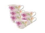 Tasse VILLEROY & BOCH "Frühstückstassen Mariefleur Basic 290 ml 6er Set bunt", bunt, 6 tlg., Porzellan, Trinkgefäße, Tasse