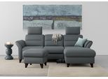 Ecksofa SIT & MORE "Mellum L-Form", grau (dunkelgrau), B:250cm H:87cm T:163cm, 100% Polyester, Sofas, Ecksofa, Federkern, wahlweise mit Bettfunktion, Bettkasten und Armteilfunktion