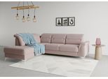 Ecksofa SIT & MORE "Sinatra L-Form", lila (flieder), B:251cm H:85cm T:220cm, 90% Polyester, 10% Polyamid, Sofas, Ecksofa, mit Ottomane, optional mit Kopfteilverstellung und Armteilfunktion