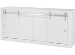 Sideboard HOME AFFAIRE "Daytona, moderner Schrank, zeitlose Kommode, 201 cm breit", weiß, weiß hochglanz, B:201cm H:91cm T:43cm, Sideboards, Sideboard, mit Schiebetürenbeschlag in Chrom-Optik, ausreichend Stauraum