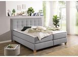 Boxspringbett HOME AFFAIRE, grau, B:200cm L:209cm, Komplettbetten, Boxspringbett, inklusive Komfortschaum-Topper