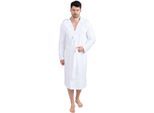 Unisex-Bademantel WEWO FASHION "3901, ideal für Sauna & Spa, Hotelbademantel, Morgenmantel" Gr. XXL, weiß, L:120cm, Polycotton, Hausmäntel, Unisex-Bademantel, leicht & saugfähig