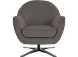 Drehsessel HOME AFFAIRE "Stavre, Loungesessel mit Drehfunktion", grau (beluga), B:83cm H:85cm T:80cm, 100% Polyester, Sessel, Drehsessel, in moderner Optik, mit elegantem Drehfuß