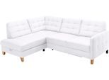 Ecksofa EXXPO - SOFA FASHION "Elio, kompakt & bequem, zeitloses Design, Breite 228cm, L-Form", weiß (alpine weiß), B:228cm H:84cm T:174cm, Sofas, Ecksofa, wahlweise mit Bettfunktion und Bettkasten