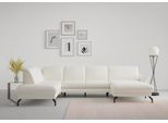 Wohnlandschaft SIT & MORE "Fashion U-Form", beige (creme), B:338cm H:84cm T:207cm, Sofas, Wohnlandschaft, wahlweise mit Kopfteilverstellung, Vorziehsitz, motorisch, Metallfüße