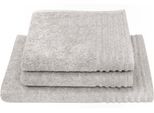 Handtuch Set DYCKHOFF "Deep Harmony Energy", silber, 3 Stk., Frottier, Frottier, Obermaterial: 85% Baumwolle, 15% Hanf, Handtuch-Sets, Handtuch Set, 15% Hanf; 2 Handtücher (50x100cm), 1 Duschtuch (70x140cm)