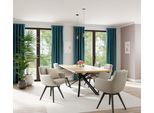 Vorhang HOMING "Velia" Gr. 1, blau (petrol), B:245cm H:245cm, Polyester, Gardinen, Vorhang, Fertigschal