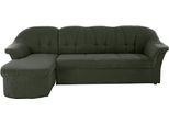 Ecksofa DOMO COLLECTION "Pegnitz, elegante Rückensteppung, komfortabel, Breite 238cm, L-Form", grün, B:238cm H:82cm T:141cm, 100% Polyester, Sofas, Ecksofa, wahlweise mit Bettfunktion