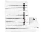 Handtuch Set ROSS "Sinfonie", weiß, Frottier, Frottier, Obermaterial: 100% Baumwolle, Handtuch-Sets, Handtuch Set, beinhaltet Gästetücher, Handtücher und Badetücher