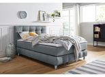 Boxspringbett HOME AFFAIRE "Salo XXL", grau, B:154cm L:231cm, Komplettbetten, Boxspringbett, in Samtoptik oder Struktur, 6 Breiten in Überlänge 220cm, 4 Härtegrade
