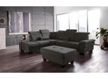 Ecksofa HOME AFFAIRE "Cornwall L-Form", grau (anthrazit), B:283cm H:84cm T:253cm, Struktur fein (100% Polyester);Luxus-Microfaser weich (90% Polyester, 10% Polyamid), Sofas, Ecksofa, incl. Sitztiefenverstellung, mit Bettfunktion und Kopfteilverstellung