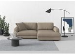 Ecksofa TRENDMANUFAKTUR "Bourbon, Mega Designsofa mit tollem Sitzkomfort, Breite 250cm, L-Form", braun (schlamm), B:250cm H:84cm T:176cm, 100% Polyester, Sofas, Ecksofa, extra tiefe Sitzfläche, wahlweise mit Sitztiefenverstellung