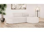 Ecksofa OTTO HOME "ADELLA Design-Sofa mit Recamiere rechts/links, 248/159/76 cm", creme, B:248cm H:76cm T:159cm, 100% Polyester, Sofas, Ecksofa, L-Form mit Wellenunterfederung, runde Form, auch in Cord