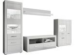 Wohnwand HOME AFFAIRE "BIANCO", weiß (weiß matt, weiß mdf hochglanz), B:335cm, Kastenmöbel-Sets, Wohnwand