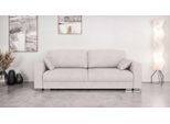 3-Sitzer HOME AFFAIRE "Stevinson Schlafsofa mit Bettkasten, Maße B/H/T: 229/87/97 cm", beige (creme), B:229cm H:87cm T:97cm, 100% Polyester, Sofas, 3-Sitzer, mit Wellenunterfederung, 2 Rückenkissen und 2 Zierkissen