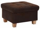 Hocker HOME AFFAIRE "Corby", braun, B:64cm H:43cm T:64cm, Struktur fein (100% Polyester);Chenille (100% Polyester);NaturLEDER (echtes Rindsleder) auf Sitzfläche, Kunstleder im Korpus;Melrose (100% Polyester), Hocker, Hocker