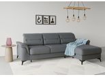 Ecksofa SIT & MORE "Sinatra L-Form", grau (dunkelgrau), B:258cm H:85cm T:170cm, 98% Polyester, 2% Polyamid, Sofas, Ecksofa, mit Recamiere, optional mit Kopfteilverstellung und Armteilfunktion