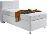 Boxspringbett "Sigma", weiß, B:105cm L:210cm, Bezug Bett: Microvelours (100% Polyester) oder Feinstruktur (100% Polyester);Bezug Bonnell-Federkernmatratze: 100% Polyester;Bezug Kaltschaummatratze: 100% Polyester;Bezug Tonnentaschenfederkernmatratze: 80% Baumwolle, 20%Polyester, WESTFALIA SCHLAFKOMFORT, Komplettbetten, Boxspringbett