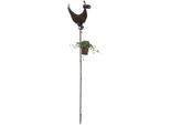 LED Gartenleuchte NÄVE "Huhn", schwarz (dunkelbraun, schwarz), B:35cm H:169cm, Leuchten, LED Gartenleuchte, mit Deko