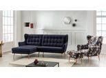 Ecksofa HOME AFFAIRE "Henry Louanne, L-Form", blau (moonlight ocean), B:250cm H:107cm T:173cm, Sofas, Ecksofa, wahlweise mit Messingfüßen