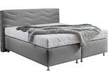 Boxspringbett "Sigma", grau, B:175cm L:210cm, Bezug Bett: Microvelours (100% Polyester) oder Feinstruktur (100% Polyester);Bezug Bonnell-Federkernmatratze: 100% Polyester;Bezug Kaltschaummatratze: 100% Polyester;Bezug Tonnentaschenfederkernmatratze: 80% Baumwolle, 20%Polyester, WESTFALIA SCHLAFKOMFORT, Komplettbetten, Boxspringbett