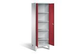 C+P Wäsche-Spind Classic, H1850xB610xT500mm, Front Rubinrot, Korpus Lichtgrau (8212-20B) ; C + P Möbelsysteme (8212-20B|S10019)