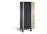 C+P Schwarz-Weiss-Spind Evolo, H1850xB610xT500mm, Front Dekor Sen-Esche, Korpus Anthrazitgrau (48012-20) ; C + P Möbelsysteme (48012-20|S10247)