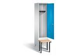 C+P Garderobenschrank Classic, H1850xB420xT500mm, Front Lichtblau, Korpus Lichtgrau, Gestell Schwarzgrau (8030-12) ; C + P Möbelsysteme (8030-12|S10004)