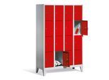 C+P Fächerschrank Classic auf Füßen, 16 Fächer, H1850xB1190xT500mm Front Rubinrot Korpus Lichtgrau ; C + P Möbelsysteme (8010-404|S10021)