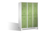 C+P Doppelstockspind Classic auf Füßen, 6 Fächer, H1850xB1200xT500mm Front Resedagrün Korpus Lichtgrau ; C + P Möbelsysteme (8310-32|S10116)