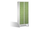 C+P Fächerschrank Classic auf Füßen, 10 Fächer, H1850xB810xT500mm Front Resedagrün Korpus Lichtgrau ; C + P Möbelsysteme (8010-225|S10029)