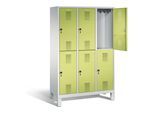 C+P Spind doppelstöckig Evolo, H1850xB1200xT500mm, Front Viridingrün, Korpus Lichtgrau (48310-32) ; C + P Möbelsysteme (48310-32|S10080)