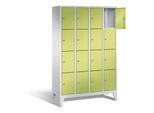 C+P Garderobenschrank Classic, H1850xB1190xT500mm, Front Viridingrün, Korpus Lichtgrau (8010-404) ; C + P Möbelsysteme (8010-404|S10111)