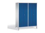 C+P Doppelspind Classic auf Füßen, 4 Abteile, H1850xB1590xT500mm Front Enzianblau Korpus Lichtgrau ; C + P Möbelsysteme (8012-42|S10019)