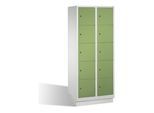 C+P Fächerschrank Classic auf Sockel, 10 Fächer, H1800xB810xT500mm Front Resedagrün Korpus Lichtgrau ; C + P Möbelsysteme (8020-225|S10018)