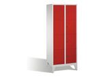 C+P Fächerschrank Classic auf Füßen, 8 Fächer, H1850xB810xT500mm Front Rubinrot Korpus Lichtgrau ; C + P Möbelsysteme (8010-224|S10003)