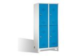 C+P Doppelstockspind Classic auf Füßen, 4 Fächer, H1850xB810xT500mm Front Lichtblau Korpus Lichtgrau ; C + P Möbelsysteme (8310-22|S10001)