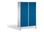 C+P Doppelspind Classic auf Füßen, 4 Abteile, H1850xB1190xT500mm Front Enzianblau Korpus Lichtgrau ; C + P Möbelsysteme (8012-40|S10012)