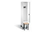 C+P Garderobenschrank Evolo, H1850xB320xT815mm, Front Dekor Weiß, Korpus Verkehrsweiß, Gestell Schwarzgrau (48030-10) ; C + P Möbelsysteme (48030-10|S10090)