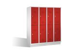 C+P Doppelstockspind Classic auf Sockel, 8 Fächer, H1800xB1590xT500mm Front Rubinrot Korpus Lichtgrau ; C + P Möbelsysteme (8320-42|S10023)