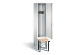 C+P Garderobenschrank Evolo, H1850xB420xT815mm, Front Lichtgrau, Korpus Lichtgrau, Gestell Schwarzgrau (48030-12) ; C + P Möbelsysteme (48030-12|S10017)
